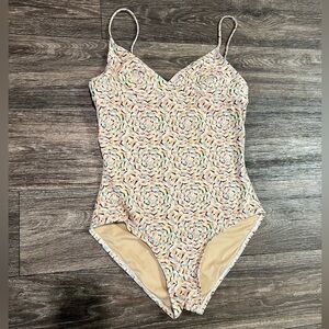 J. Crew Girls One piece Swim Suit Floral Colorful 8